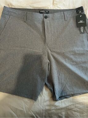 O'Neill Men's Gray Hybrid Flat Front Shorts